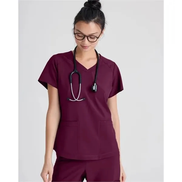 Barco Greys Anatomy Women's Evolve 2 Pocket Piped V-Neck Top - Barco Greys Anatomy Women's Evolve 2 Pocket Piped V-Neck Top - Image 11 of 12