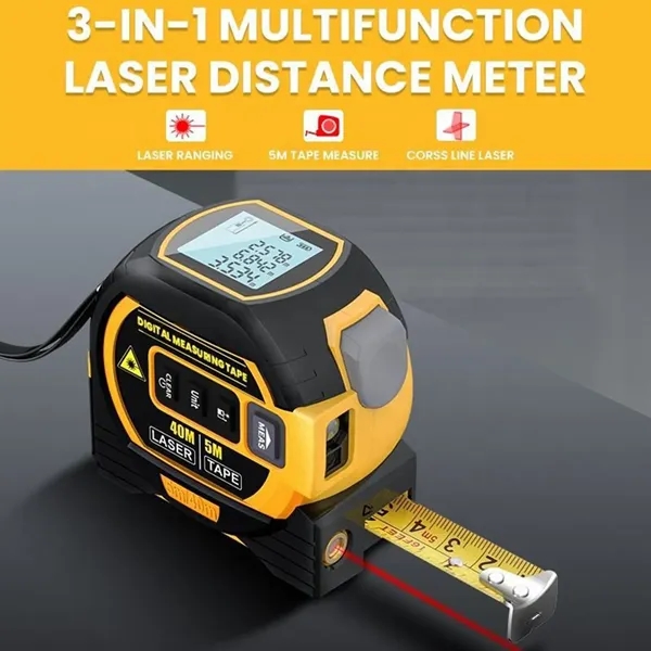 130ft/40m  3-in-1 Infrared Digital Laser Measure Tape - 130ft/40m  3-in-1 Infrared Digital Laser Measure Tape - Image 4 of 7