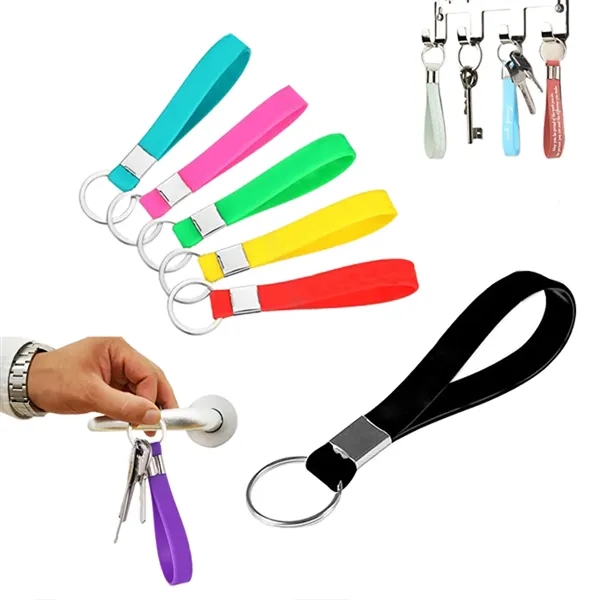 Custom Silicone Bracelet Key Chain - Custom Silicone Bracelet Key Chain - Image 1 of 2