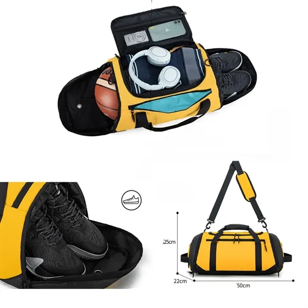 3 in 1 Gym Bag for Men and Women with Shoes Compartment - 3 in 1 Gym Bag for Men and Women with Shoes Compartment - Image 2 of 7
