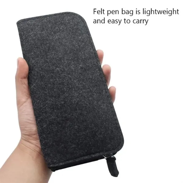 Students Stationery Pouch Felt Zipper Bag for Pens - Students Stationery Pouch Felt Zipper Bag for Pens - Image 2 of 3