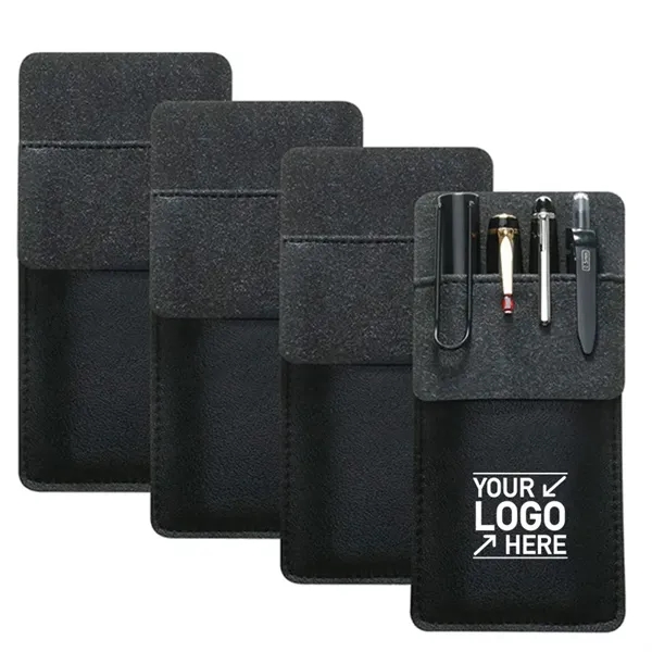PU Leather Pen Holder Pocket Protector - PU Leather Pen Holder Pocket Protector - Image 0 of 5