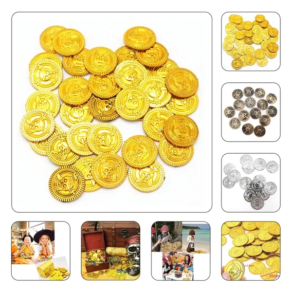 Plastic Gold Coins for Party Favors - Plastic Gold Coins for Party Favors - Image 0 of 2