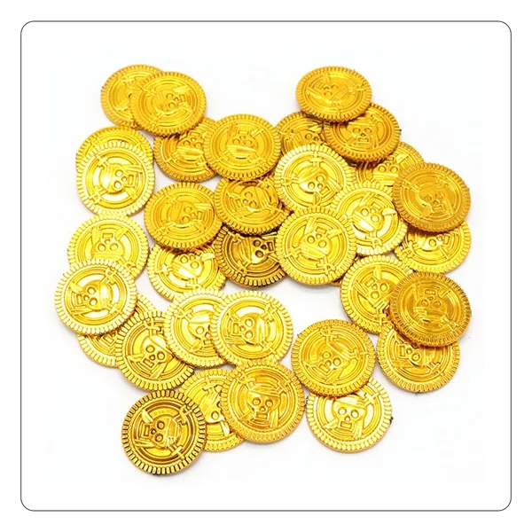 Plastic Gold Coins for Party Favors - Plastic Gold Coins for Party Favors - Image 1 of 2