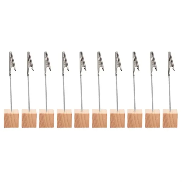 Sign Holder With Alligator Clip And Wood Base - Sign Holder With Alligator Clip And Wood Base - Image 2 of 3