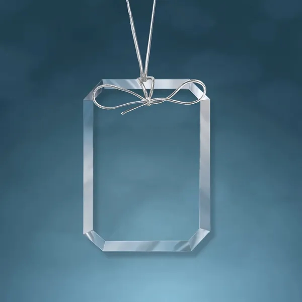 Crystal Beveled Edge Rectangle Christmas Ornament