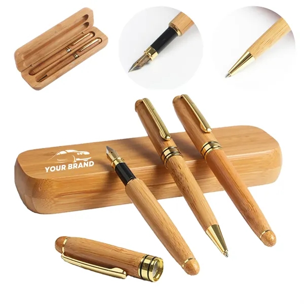 Wooden Bamboo Set Ballpoint Signature Pen Craft Gift Box - Wooden Bamboo Set Ballpoint Signature Pen Craft Gift Box - Image 0 of 3