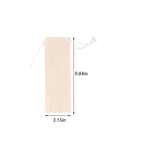 Reusable Cutlery Travel Storage Drawstring Bag Straw Pouch - Reusable Cutlery Travel Storage Drawstring Bag Straw Pouch - Image 1 of 4