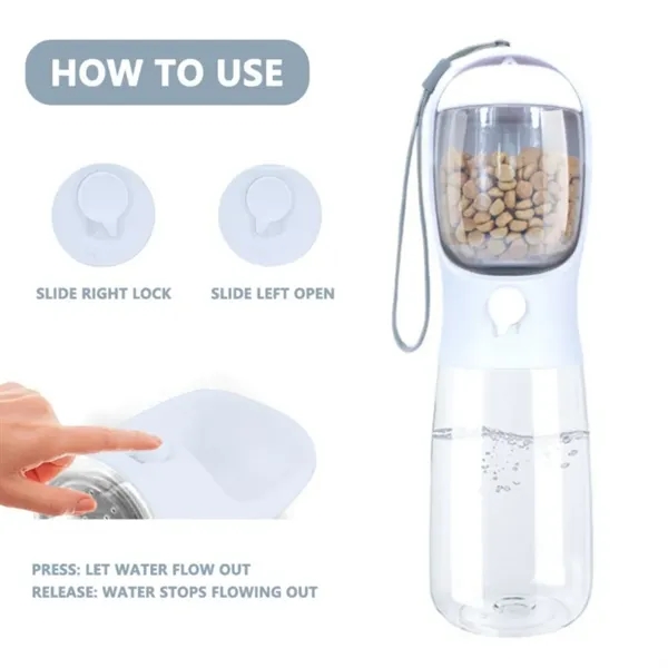 19oz. Pet Cat Dog Water Bottle With Food Container - 19oz. Pet Cat Dog Water Bottle With Food Container - Image 1 of 3