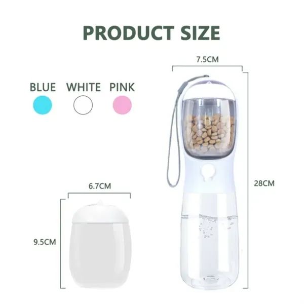 19oz. Pet Cat Dog Water Bottle With Food Container - 19oz. Pet Cat Dog Water Bottle With Food Container - Image 2 of 3
