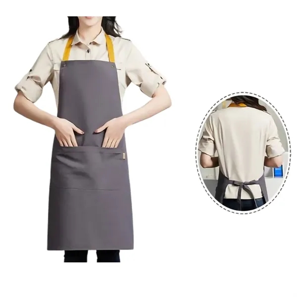 Custom Canvas Kitchen Apron W/ 2 Front Pockets MOQ50 - Custom Canvas Kitchen Apron W/ 2 Front Pockets MOQ50 - Image 7 of 7