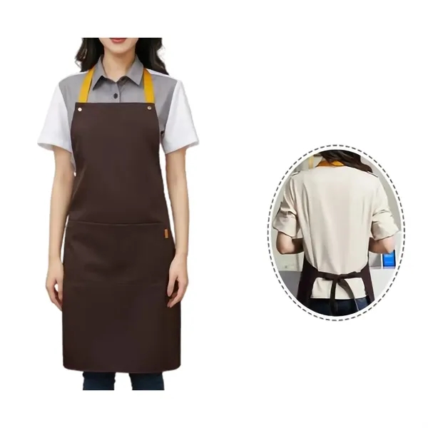 Custom Canvas Kitchen Apron W/ 2 Front Pockets MOQ50 - Custom Canvas Kitchen Apron W/ 2 Front Pockets MOQ50 - Image 2 of 7