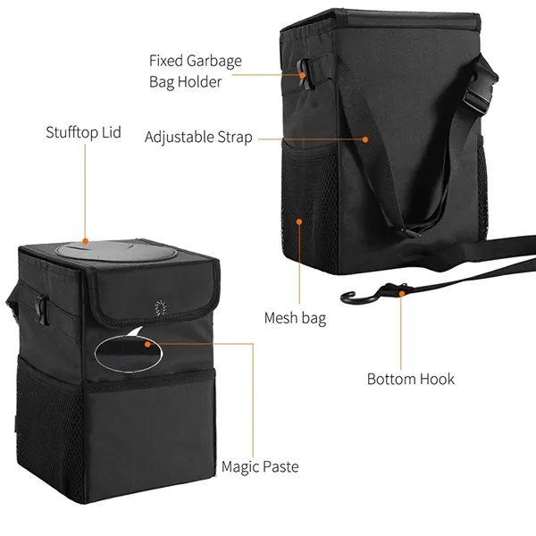 Car Garbage Can With Lid - Car Garbage Can With Lid - Image 3 of 7