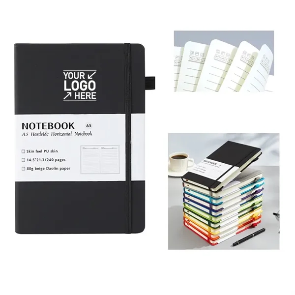 A5 Hardcover  Horizontal Line Notebook - A5 Hardcover  Horizontal Line Notebook - Image 0 of 5