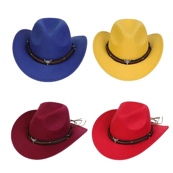 Faux Felt Women's American Bowler Hat - Faux Felt Women's American Bowler Hat - Image 3 of 5