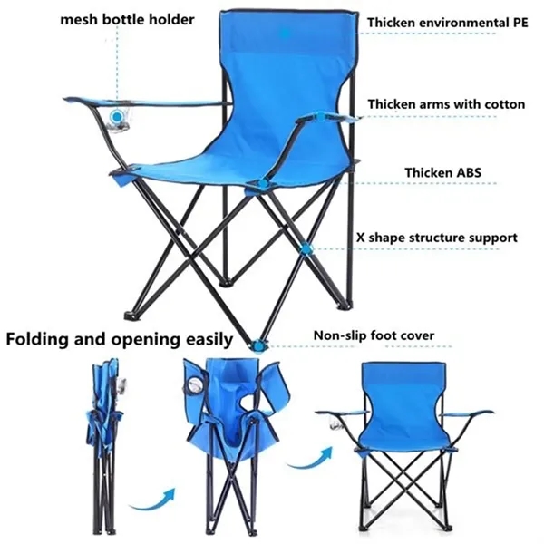 Portable Folding Chair with Arm Rest Cup Holder - Portable Folding Chair with Arm Rest Cup Holder - Image 2 of 4