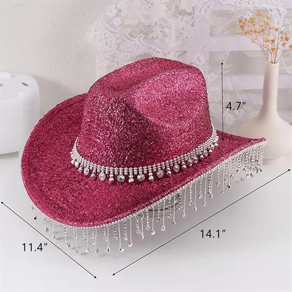 Elegant Light Luxury Tasseled Bowler Prom Hat - Elegant Light Luxury Tasseled Bowler Prom Hat - Image 2 of 2