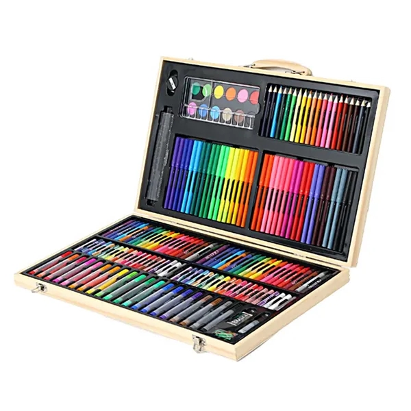 180Pcs Deluxe Art Set in Wood Case - 180Pcs Deluxe Art Set in Wood Case - Image 0 of 2