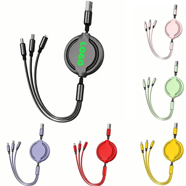 3-In-1 Retractable Usb Charging Cable - 3-In-1 Retractable Usb Charging Cable - Image 0 of 10