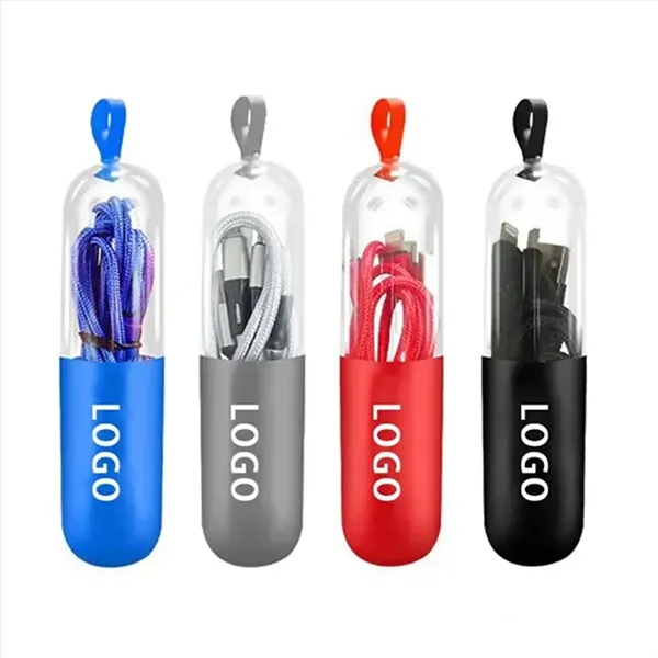 Capsule Style 3-In-1 Usb Charging Cable - Capsule Style 3-In-1 Usb Charging Cable - Image 1 of 8