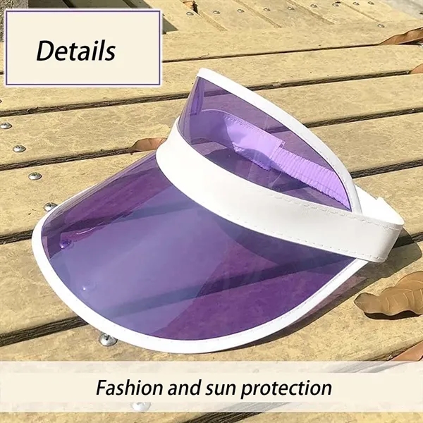 Retro Clear Colorful Tourist Beach Tennis Golf Sun Visor Hat - Retro Clear Colorful Tourist Beach Tennis Golf Sun Visor Hat - Image 2 of 4