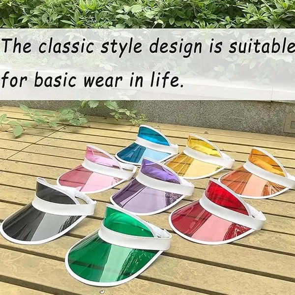 Retro Clear Colorful Tourist Beach Tennis Golf Sun Visor Hat - Retro Clear Colorful Tourist Beach Tennis Golf Sun Visor Hat - Image 4 of 4
