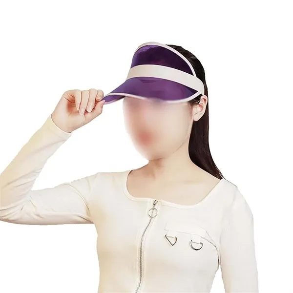 Retro Clear Colorful Tourist Beach Tennis Golf Sun Visor Hat - Retro Clear Colorful Tourist Beach Tennis Golf Sun Visor Hat - Image 3 of 4