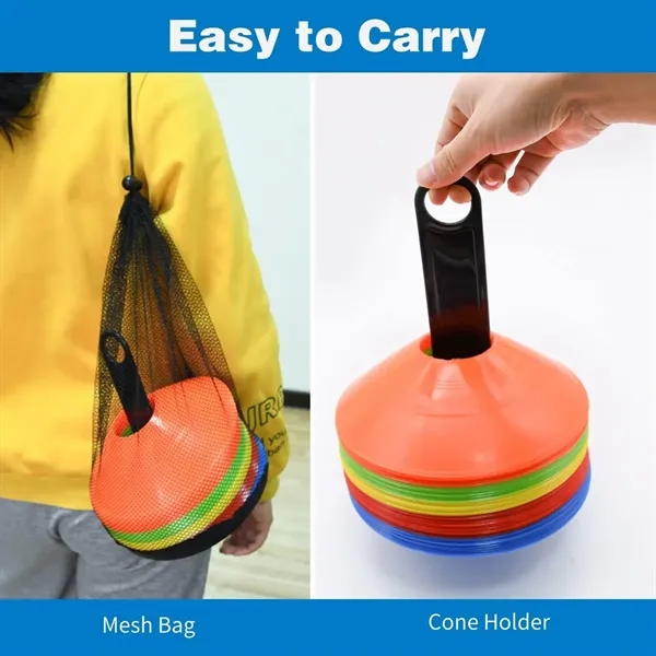 25pcs Set Agility Soccer Cones with Carry Bag and Holder - 25pcs Set Agility Soccer Cones with Carry Bag and Holder - Image 4 of 6
