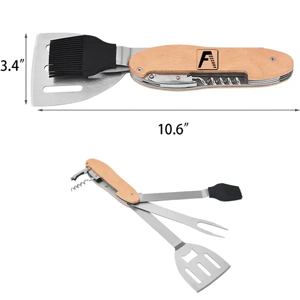 5 Piece BBQ Multi-Tool Spatula Fork Brush