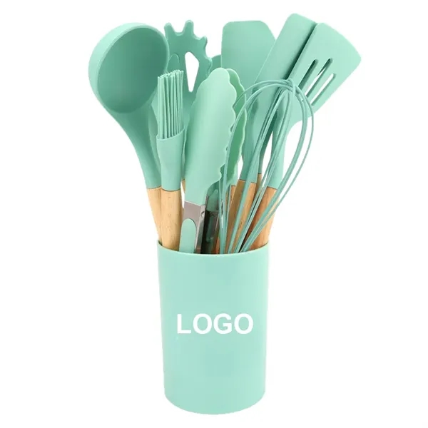 Non Stick Silicone Cooking Utensils Set with Holder - Non Stick Silicone Cooking Utensils Set with Holder - Image 1 of 5