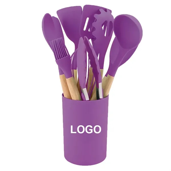 Non Stick Silicone Cooking Utensils Set with Holder - Non Stick Silicone Cooking Utensils Set with Holder - Image 3 of 5