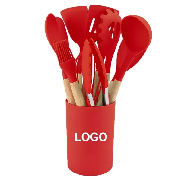 Non Stick Silicone Cooking Utensils Set with Holder - Non Stick Silicone Cooking Utensils Set with Holder - Image 4 of 5