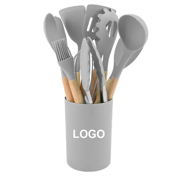 Non Stick Silicone Cooking Utensils Set with Holder - Non Stick Silicone Cooking Utensils Set with Holder - Image 5 of 5