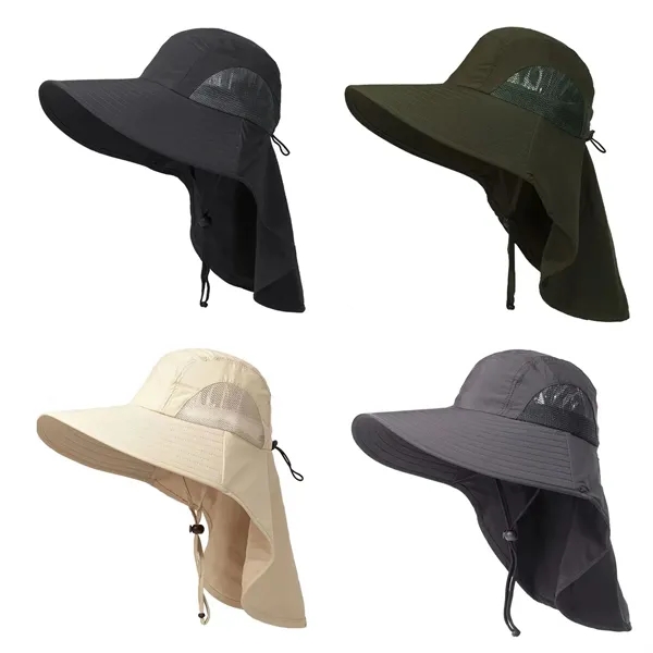 Sun Hats For Men With Removable Neck Flap - Sun Hats For Men With Removable Neck Flap - Image 1 of 2