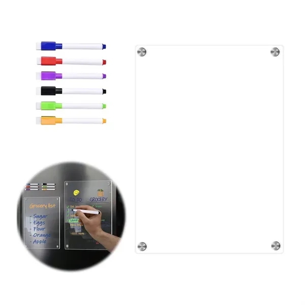 Acrylic Clear Magnetic Dry Erase Message Board W/ Pen - Acrylic Clear Magnetic Dry Erase Message Board W/ Pen - Image 1 of 1