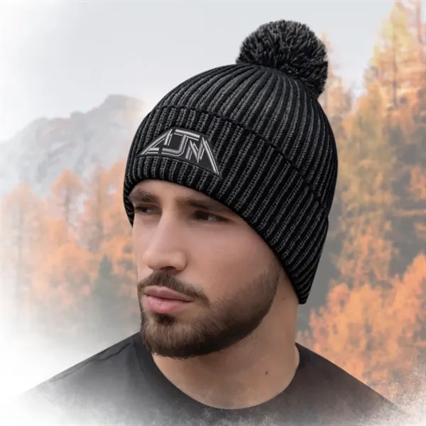 Cuff Toque with Flat Seams (Pom Pom 8cm) - Cuff Toque with Flat Seams (Pom Pom 8cm) - Image 6 of 6