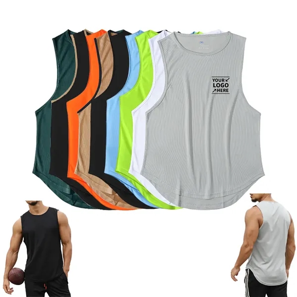 Men's Breathable Mesh Quick Dry Vest Sports Tank Top - Men's Breathable Mesh Quick Dry Vest Sports Tank Top - Image 0 of 1