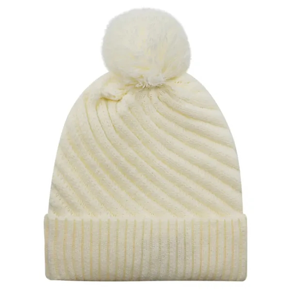 Polyester Satin Lining Cuff Toque (Pom Pom 8cm) - Polyester Satin Lining Cuff Toque (Pom Pom 8cm) - Image 4 of 9