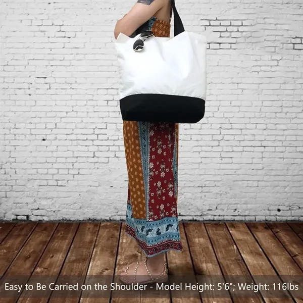Large Reusable Grocery Shopping Canvas Tote Bag - Large Reusable Grocery Shopping Canvas Tote Bag - Image 2 of 4