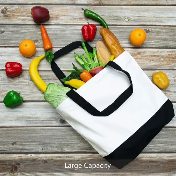 Large Reusable Grocery Shopping Canvas Tote Bag - Large Reusable Grocery Shopping Canvas Tote Bag - Image 3 of 4