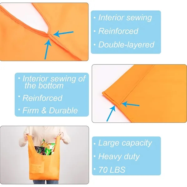 Large reusable washable portable foldable shopping bag - Large reusable washable portable foldable shopping bag - Image 2 of 4