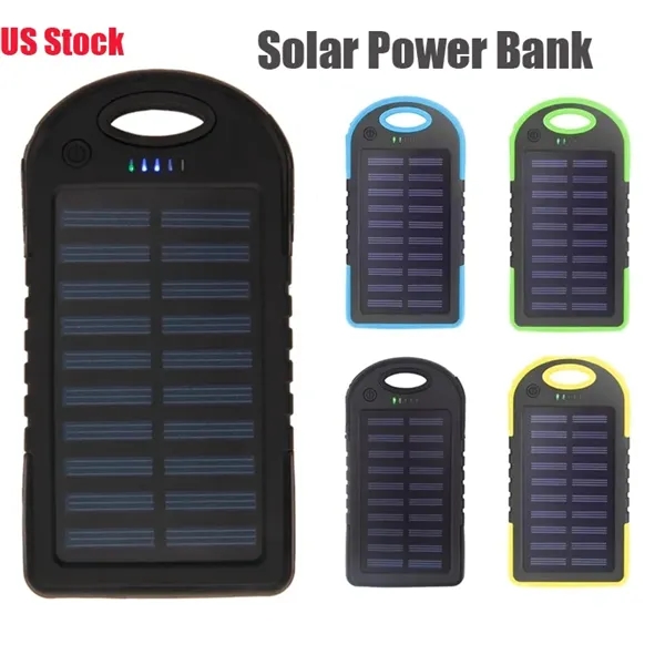 Waterproof Solar Power Bank with Carabiner and Logo Custom - Waterproof Solar Power Bank with Carabiner and Logo Custom - Image 0 of 6