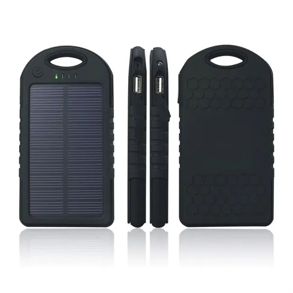 Waterproof Solar Power Bank with Carabiner and Logo Custom - Waterproof Solar Power Bank with Carabiner and Logo Custom - Image 3 of 6