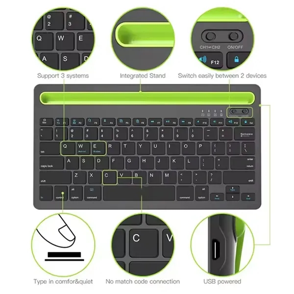 Bluetooth Compact Wireless Keyboard with Touchpad - Bluetooth Compact Wireless Keyboard with Touchpad - Image 2 of 4