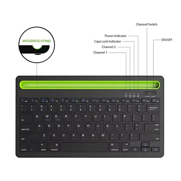 Bluetooth Compact Wireless Keyboard with Touchpad - Bluetooth Compact Wireless Keyboard with Touchpad - Image 3 of 4