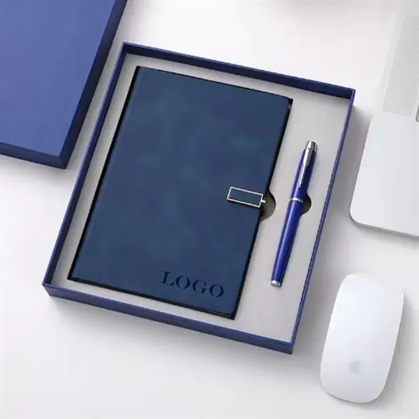 Business Luxury Leather Notebook Gift Set With Pen - Business Luxury Leather Notebook Gift Set With Pen - Image 0 of 3