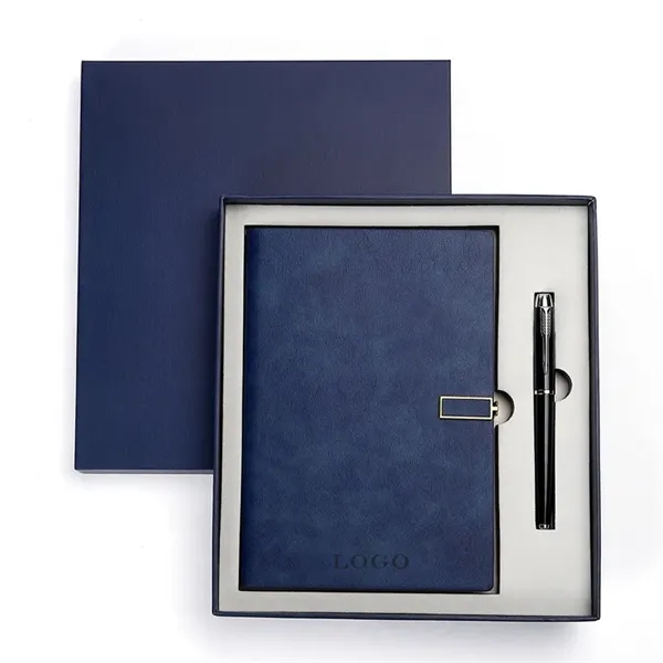 Business Luxury Leather Notebook Gift Set With Pen - Business Luxury Leather Notebook Gift Set With Pen - Image 3 of 3
