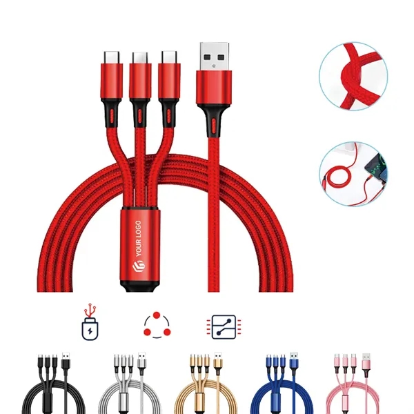 3 in 1 Fast USB Charging Cable Charger Cord - 3 in 1 Fast USB Charging Cable Charger Cord - Image 0 of 4