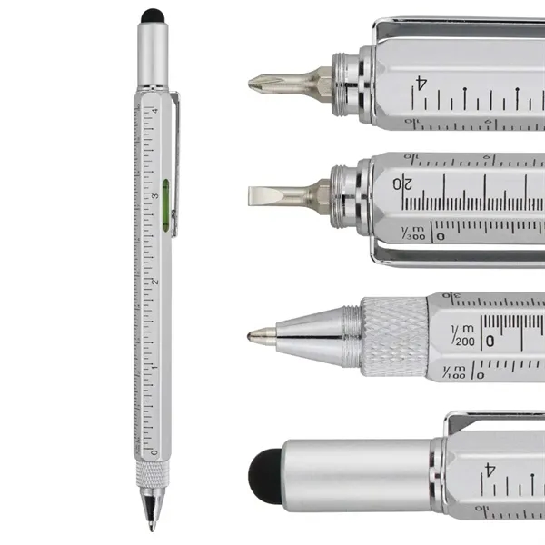 6 in 1 Aluminum Multi Tool Pen Set - 6 in 1 Aluminum Multi Tool Pen Set - Image 4 of 12