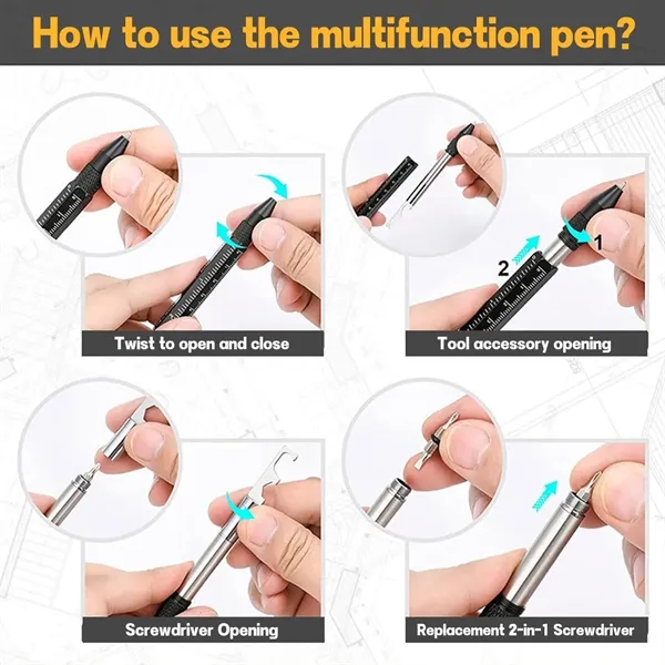 11 in 1 Metal Multi Tool Pen Set - 11 in 1 Metal Multi Tool Pen Set - Image 6 of 8